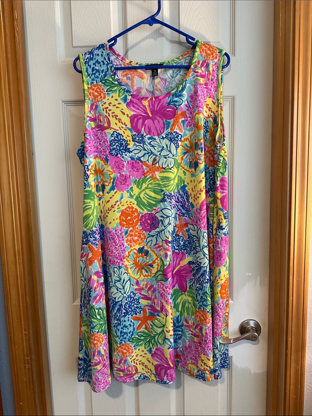 Bright tropical print dress